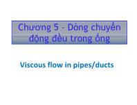 Cơ lưu chất – Fluid Mechanics Chương 5 – Dòng chuyển động đều trong ống