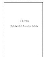 Đề cương Marketing Quốc tế - International Marketing