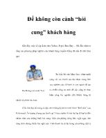 Để không còn cảnh “hỏi cung” khách hàng