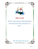 Đề tài Thực trạng các điều kiện để phát triển du lịch bền vững ở Phong Nha- Kẻ Bàng