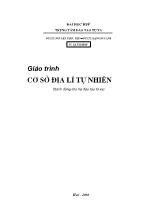 Giáo trình Cơ sở địa lí tự nhiên Phần 1