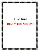 Giáo trình Địa lý thổ nhưỡng