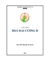 Giáo trình hoá đại cương B - Hồ Thị Bích Ngọc