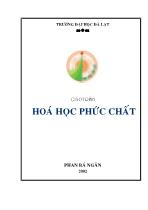 Giáo trình hoá học phức chất - Phan Bá Ngân