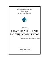 Giáo trình Luật hành chính đô thị, nông thôn