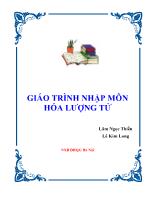 Giáo trình Nhập môn hóa lượng tử