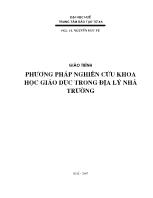 Giáo trình phương pháp nghiên cứu khoa học giáo dục trong địa lý nhà trường