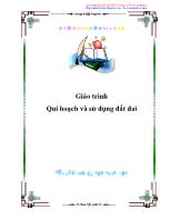 Giáo trình Qui hoạch và sử dụng đất đai