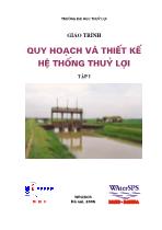 Giáo trình Quy hoạch và thiết kế hệ thống thuỷ lợi