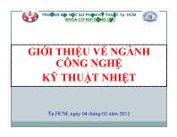 Giới thiệu về ngành công nghệ kỹ thuật nhiệt