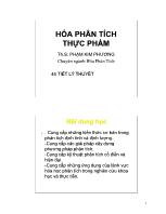 Hóa phân tích thực phẩm Phần 1 Hóa đại cương