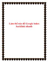 Làm thế nào để Google index backlink nhanh