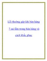 Lỗi thường gặp khi bán hàng 7 sai lầm trong bán hàng và cách khắc phuc