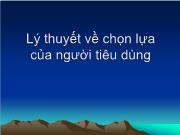 Lý thuyết về chọn lựa của người tiêu dùng