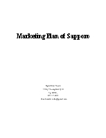 Marketing Plan of Sapporo