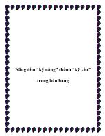 Nâng tầm “kỹ năng” thành “kỹ xảo” trong bán hàng