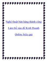 Nghệ thuật bán hàng thành công Làm thế nào để Kinh Doanh Online hiệu quả