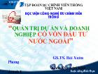 Quản trị dự án và doanh nghiệp có vốn đầu tư nước ngoài