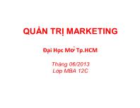 Quản trị marketing - Bài mở đầu: Các khái niệm cơ bản