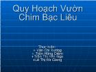 Quy hoạch vườn chim Bạc Liêu