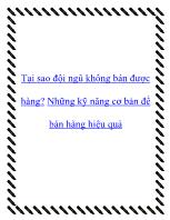 Tại sao đội ngũ không bán được hàng? Những kỹ năng cơ bản để bán hàng hiệu quả