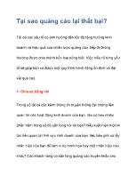 Tại sao quảng cáo lại thất bại?