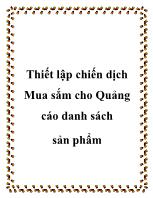 Thiết lập chiến dịch Mua sắm cho Quảng cáo danh sách sản phẩm