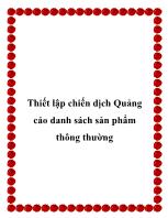 Thiết lập chiến dịch Quảng cáo danh sách sản phẩm thông thường