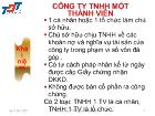 Tìm hiểu Công ty TNHH một thành viên