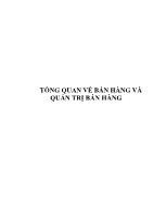 Tổng quan về bán hàng và quản trị bán hàng