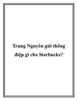 Trung Nguyên gửi thông điệp gì cho Starbucks?