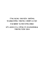 Ứng dụng truyền thông marketing trong chiến lược tái định vị thương hiệu sữa IZZI của công ty Hanoimilk trong năm 2014