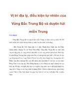 Vị trí địa lý, điều kiện tự nhiên của Vùng Bắc Trung Bộ và duyên hải miền Trung