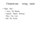 Vitamin tan trong nước