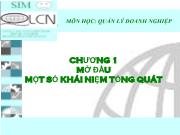 Chương 1 Mở đầu một số khái niệm tổng quát