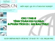 Chương 6 Tính toán khấu hao & phân tích dự án sau thuế