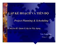 Lập kế hoạch và tiến độ Chuyên đề: Quản lý dự án Xây dựng