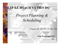Lập kế hoạch và tiến độ - Chuyên đề: Quản lý dự án