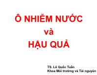 Chương 3 Ô nhiễm nước và hậu quả