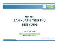 Chương 3: Tiêu thụ bền vững