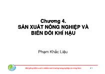 Chương 4. Sản xuất nông nghiệp và biến đổi khí hậu