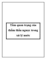 Tầm quan trọng của thẩm thấu ngược trong xử lý nước