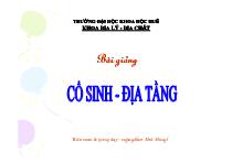 Bài giảng Cổ sinh - Địa tầng Chương 1: Khái niệm chung