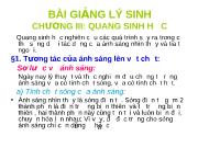 Bài giảng lý sinh - Chương III: Quang sinh học