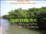 Bài giảng Sinh thái học