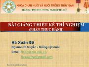 Bài giảng thiết kế thí nghiệm (phần thực hành)