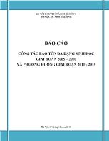 Báo cáo Công tác bảo tồn đa dạng sinh học giai đoạn 2005 – 2010 và phương hướng giai đoạn 2011 - 2015