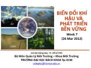 Biến đổi khí hậu và phát triển bền vững Week 7