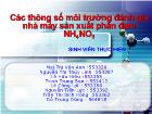 Các thông số môi trường đánh giá nhà máy sản xuất phân đạm NH4NO3