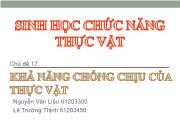 Chủ đề 17: Khả năng chống chịu của thực vật